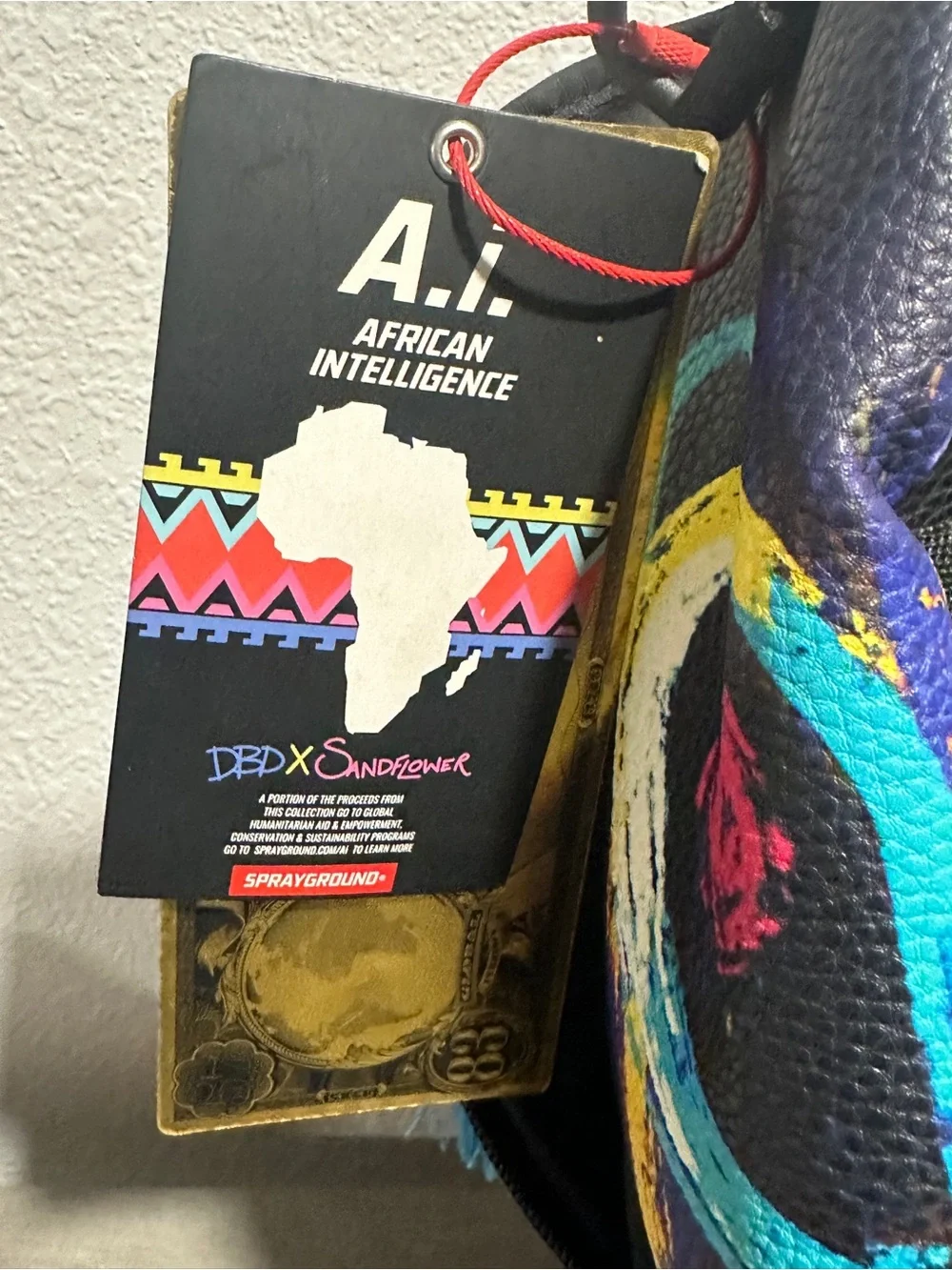 Sprayground AI African Intelligence Sandflower Shark Backpack NWT